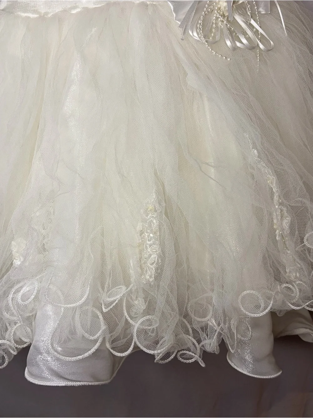 Vintage Baby Baptism Christening Dress Ivory Lace Tulle Size 2 NWOT